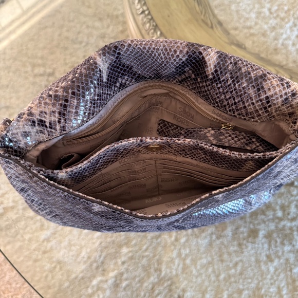 Michael Kors Bedford Crossbody Shoulder Bag Leather Python Embossed Handbag - Picture 7 of 14